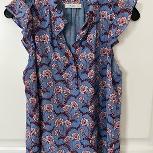 A.L.C. Blue Floral Women's Top- size 0